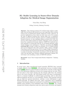 SL: Stable Learning in Source-Free Domain Adaption for Medical Image
  Segmentation