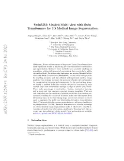 SwinMM: Masked Multi-view with Swin Transformers for 3D Medical Image
  Segmentation