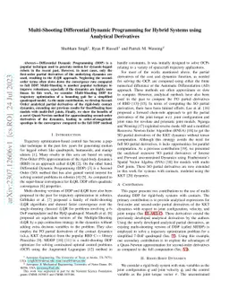 Multi-Shooting Differential Dynamic Programming for Hybrid Systems using
  Analytical Derivatives