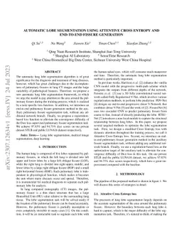 Automatic lobe segmentation using attentive cross entropy and end-to-end
  fissure generation