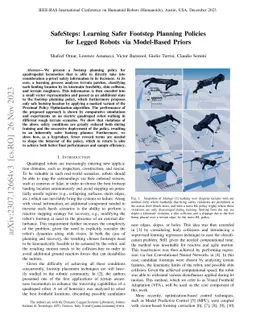 SafeSteps: Learning Safer Footstep Planning Policies for Legged Robots via Model-Based Priors
