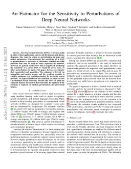 An Estimator for the Sensitivity to Perturbations of Deep Neural
  Networks
