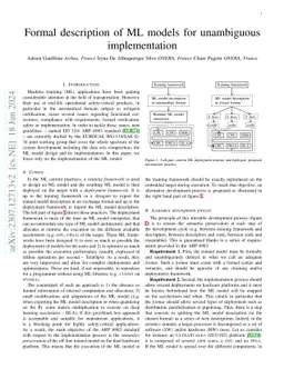 Formal description of ML models for unambiguous implementation