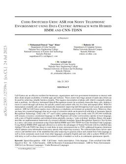 Code-Switched Urdu ASR for Noisy Telephonic Environment using Data
  Centric Approach with Hybrid HMM and CNN-TDNN