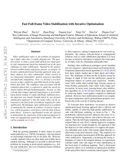 Fast Full-frame Video Stabilization with Iterative Optimization
