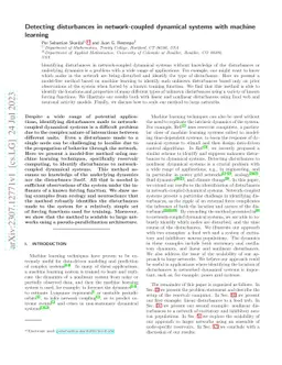 Detecting disturbances in network-coupled dynamical systems with machine
  learning