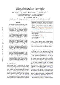 Guidance in Radiology Report Summarization: An Empirical Evaluation and
  Error Analysis