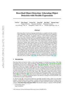 Described Object Detection: Liberating Object Detection with Flexible
  Expressions