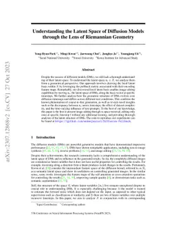 Understanding the Latent Space of Diffusion Models through the Lens of
  Riemannian Geometry
