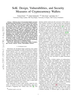 SoK: Design, Vulnerabilities, and Security Measures of Cryptocurrency Wallets