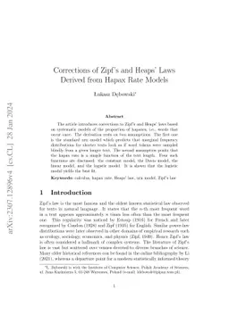 Corrections of Zipf's and Heaps' Laws Derived from Hapax Rate Models