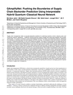 QAmplifyNet: Pushing the Boundaries of Supply Chain Backorder Prediction
  Using Interpretable Hybrid Quantum-Classical Neural Network