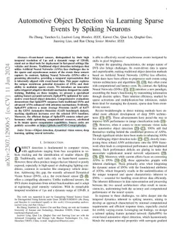 Automotive Object Detection via Learning Sparse Events by Spiking
  Neurons