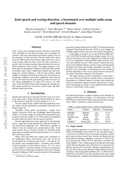 Joint speech and overlap detection: a benchmark over multiple audio
  setup and speech domains