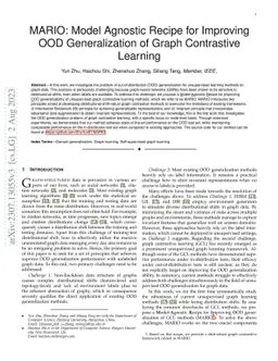 MARIO: Model Agnostic Recipe for Improving OOD Generalization of Graph
  Contrastive Learning