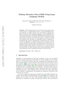 Making Metadata More FAIR Using Large Language Models