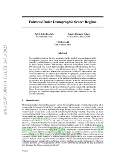 Fairness Under Demographic Scarce Regime