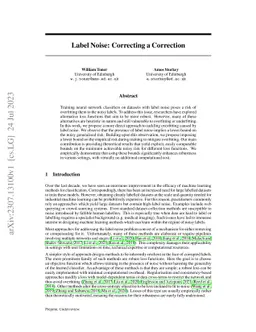 Label Noise: Correcting a Correction