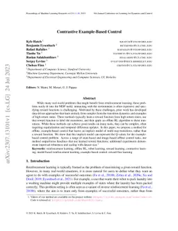 Contrastive Example-Based Control