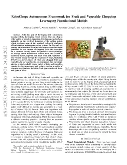 RoboChop: Autonomous Framework for Fruit and Vegetable Chopping
  Leveraging Foundational Models
