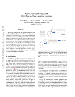 Neural Memory Decoding with EEG Data and Representation Learning