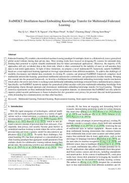FedMEKT: Distillation-based Embedding Knowledge Transfer for Multimodal
  Federated Learning