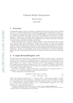 Unbiased Weight Maximization