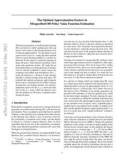 The Optimal Approximation Factors in Misspecified Off-Policy Value
  Function Estimation
