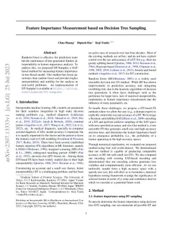 Feature Importance Measurement based on Decision Tree Sampling