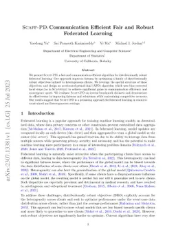 Scaff-PD: Communication Efficient Fair and Robust Federated Learning