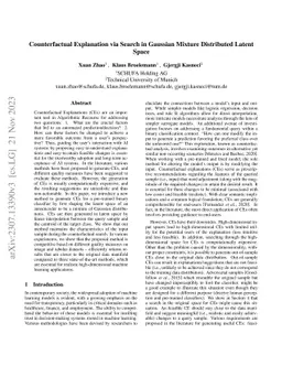 Counterfactual Explanation via Search in Gaussian Mixture Distributed
  Latent Space