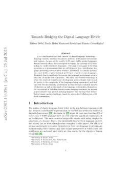 Towards Bridging the Digital Language Divide