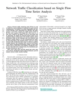 Network Traffic Classification based on Single Flow Time Series Analysis