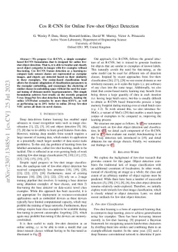 Cos R-CNN for Online Few-shot Object Detection