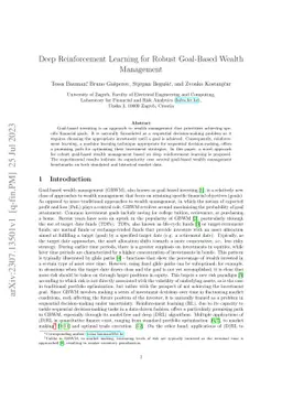 Deep Reinforcement Learning for Robust Goal-Based Wealth Management
