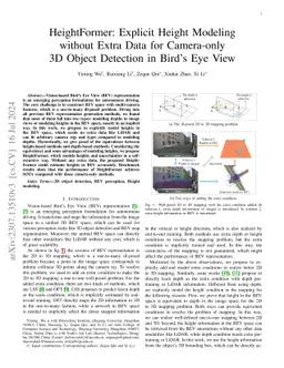 HeightFormer: Explicit Height Modeling without Extra Data for
  Camera-only 3D Object Detection in Bird's Eye View
