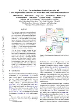 FacTool: Factuality Detection in Generative AI -- A Tool Augmented
  Framework for Multi-Task and Multi-Domain Scenarios