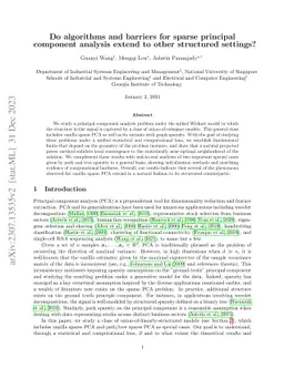 Do algorithms and barriers for sparse principal component analysis
  extend to other structured settings?