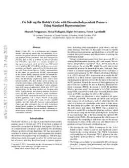 On Solving the Rubik's Cube with Domain-Independent Planners Using
  Standard Representations