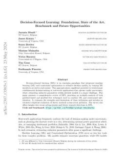Decision-Focused Learning: Foundations, State of the Art, Benchmark and
  Future Opportunities