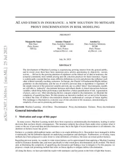 AI and ethics in insurance: a new solution to mitigate proxy
  discrimination in risk modeling