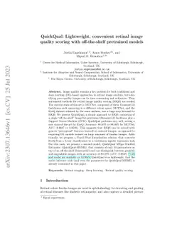 QuickQual: Lightweight, convenient retinal image quality scoring with
  off-the-shelf pretrained models