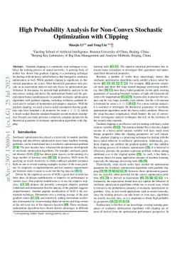 High Probability Analysis for Non-Convex Stochastic Optimization with
  Clipping