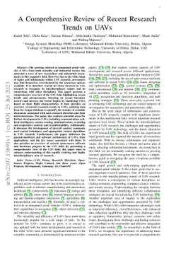 A Comprehensive Review of Recent Research Trends on UAVs