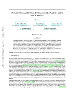eXplainable Artificial Intelligence (XAI) in aging clock models