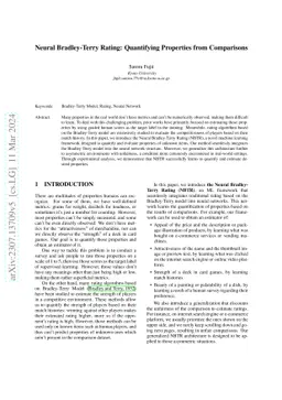 Neural Bradley-Terry Rating: Quantifying Properties from Comparisons