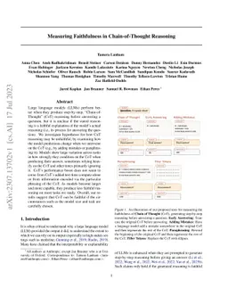 Measuring Faithfulness in Chain-of-Thought Reasoning