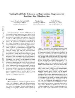 Training-based Model Refinement and Representation Disagreement for
  Semi-Supervised Object Detection