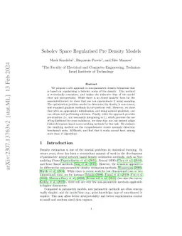 Sobolev Space Regularised Pre Density Models