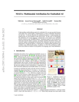 MAEA: Multimodal Attribution for Embodied AI